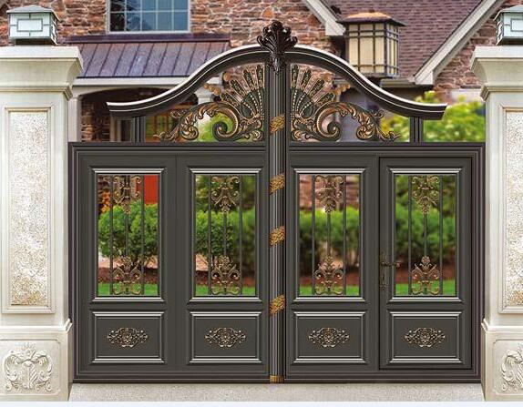 铝艺小区大门定制(图1) 铝艺小区大门定制(图1)