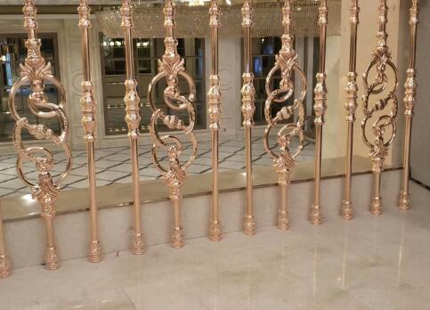 铜楼梯扶手定做(图1) 铜楼梯扶手定做(图1)