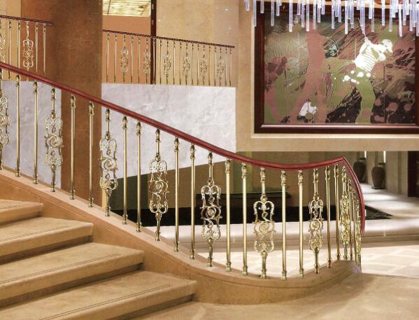 铜楼梯扶手定做(图2) 铜楼梯扶手定做(图2)