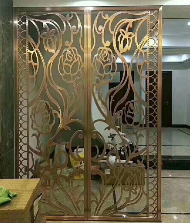 别墅屏风隔断有不锈钢和铝合金两种材质之分(图1) 别墅屏风隔断有不锈钢和铝合金两种材质之分(图1)